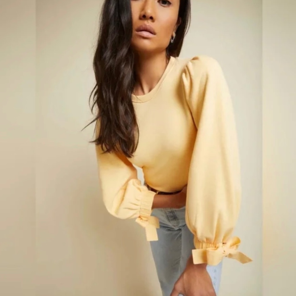 NATION LTD: ISABELLA SWEATSHIRT WITH TIE CUFFS in XXL: NEVER WORN